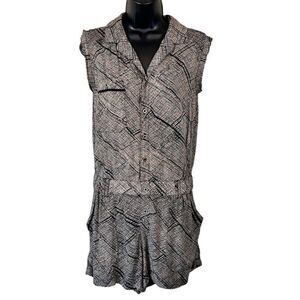 Anthropologie Hei Hei Nova Romper Black White Women Size XS